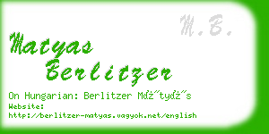 matyas berlitzer business card